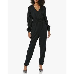 NEW TEREA Women's Brooklyn Pleated Power Shoulder Jumpsuit L